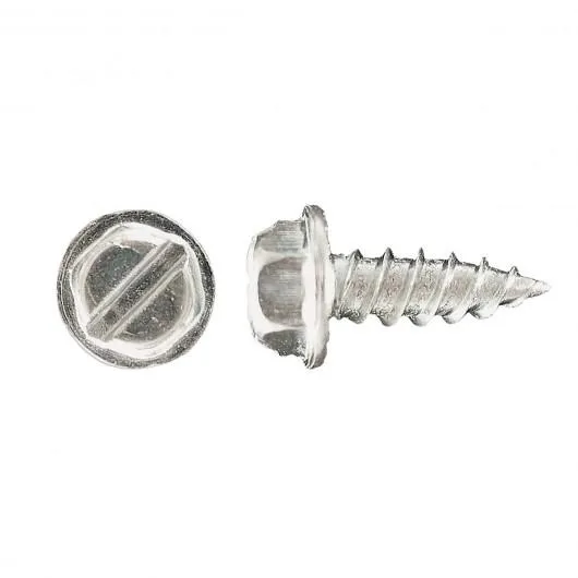 TAPPING SCREW HEX WASHER SLOTTED HEAD #8X1/2" ZINC PLATED