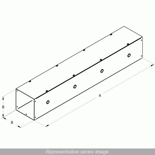 Hammond Manufacturing - STRAIGHT SECTION WITH KO NEMA 1 8X8X24" STEEL/GRAY