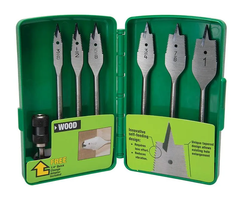 BIT SELF FEEDING SPADE KIT CORDED 6 PIECES