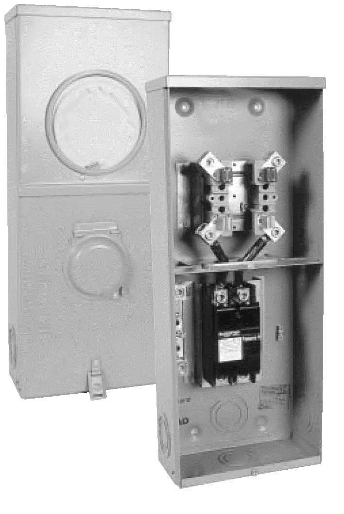METER SOCKET 200A 120/240V 4-JAW + BREAKER OVERHEAD