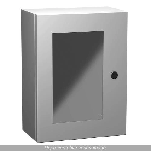 ENCLOSURE ECLIPSE 1 DOOR NEMA 4/12 16X12X8" +WINDOW GRAY