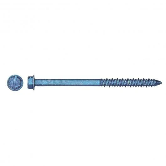 CONCRETE SCREW HEX WASHER SLOTTED HEAD 3/16X2-3/4" BLUE