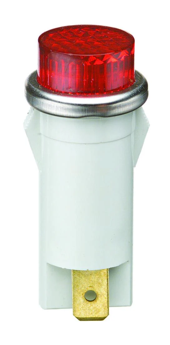 INDICATOR LIGHT RED 250V RAISED