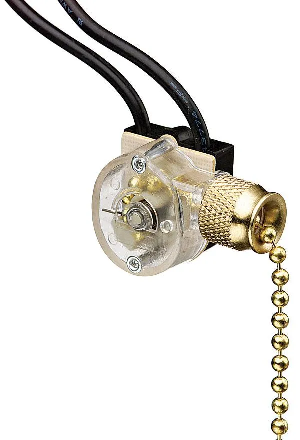 PULL CHAIN SWITCH SPST BRASS