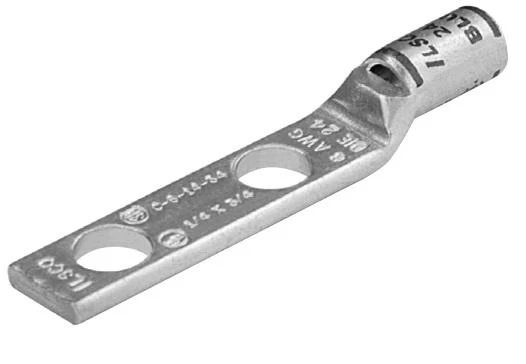 LUG COMPRESSION #2/0 COPPER WIRE 2-HOLE 3/8" BLACK