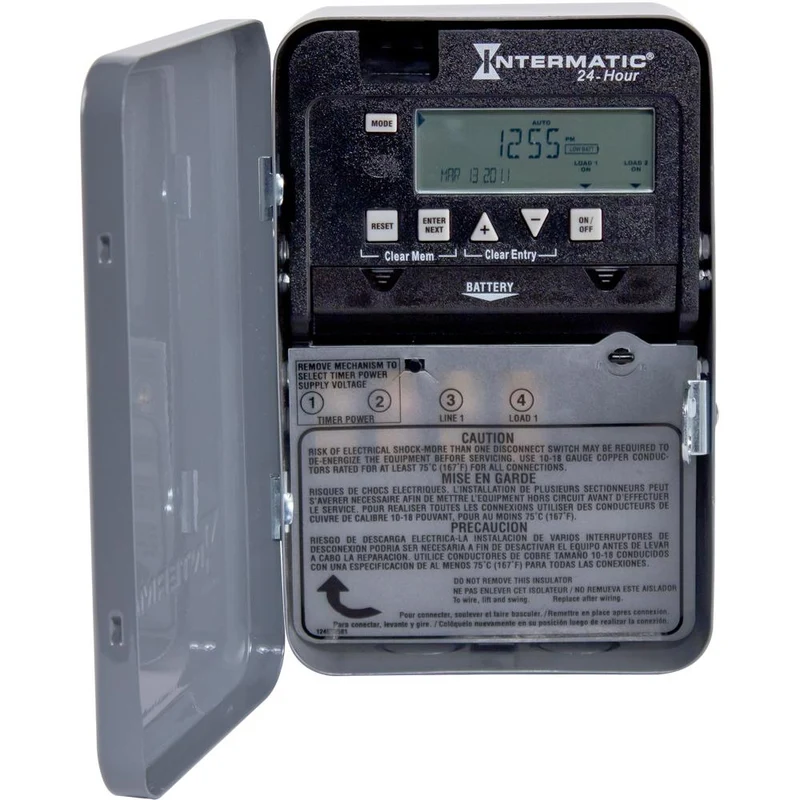 TIMER 24-HR 14-ON/OFF 30A SPST 120-277V NEMA 1 GRAY