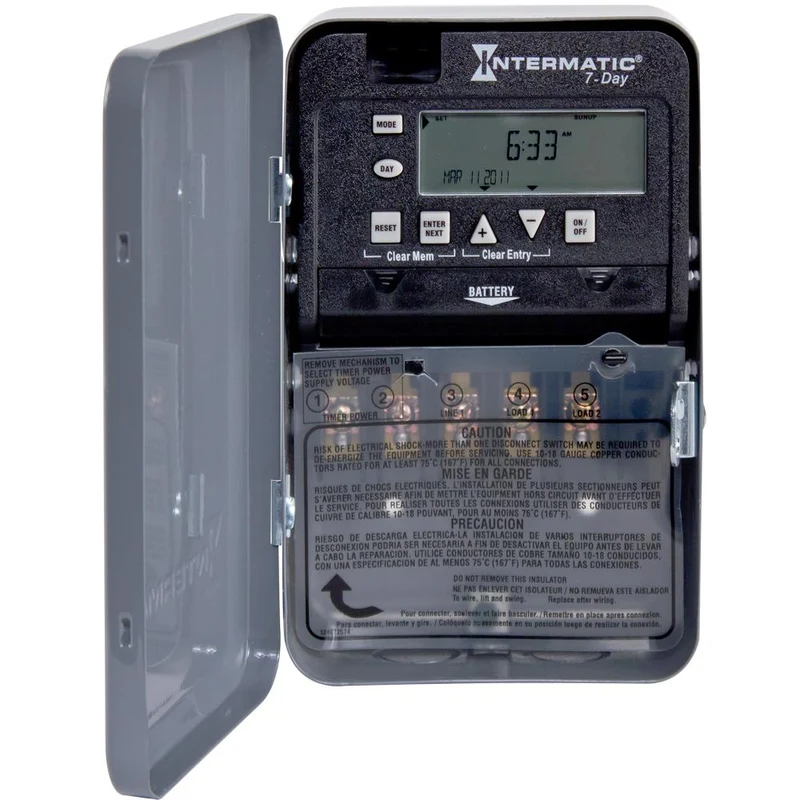 TIMER 7-DAY 14-ON/OFF 30A SPST 2C 120-277V NEMA 1 GRAY