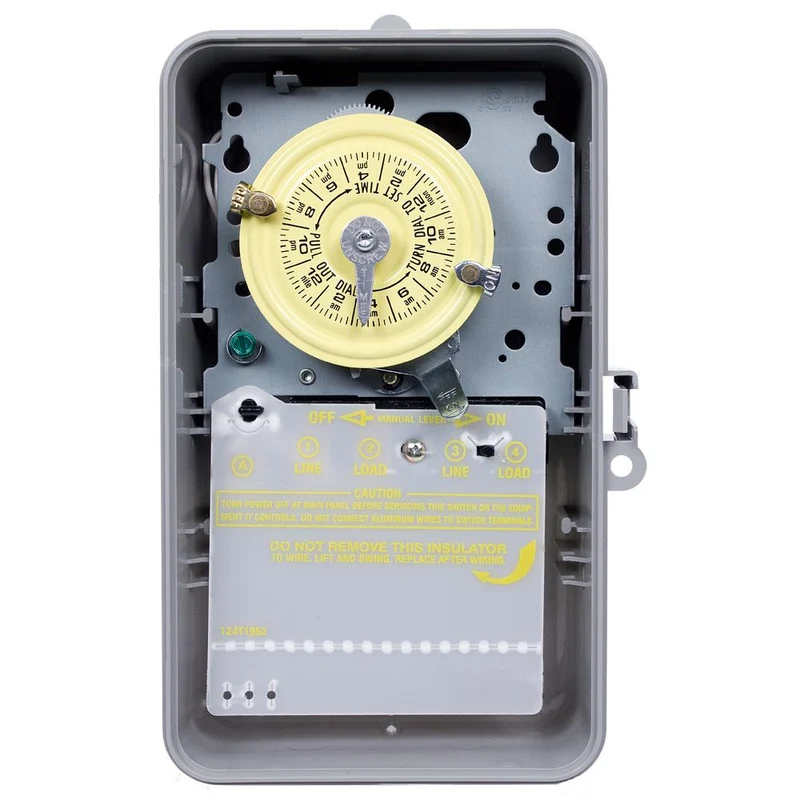 TIMER MECHANICAL 40A DPST 125V 24-HOUR PLASTIC 3R GRAY
