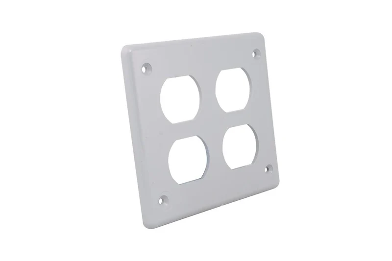 COVER PLATE PVC RIGID 2G DUPLEX RECEPTACLE
