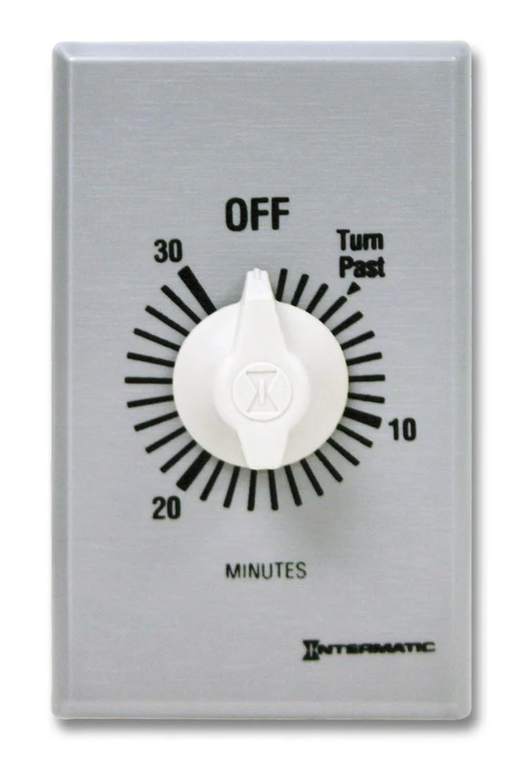TIMER SPRING WOUND SPST 30-MIN 125-277V & PLATE ALUMINUM