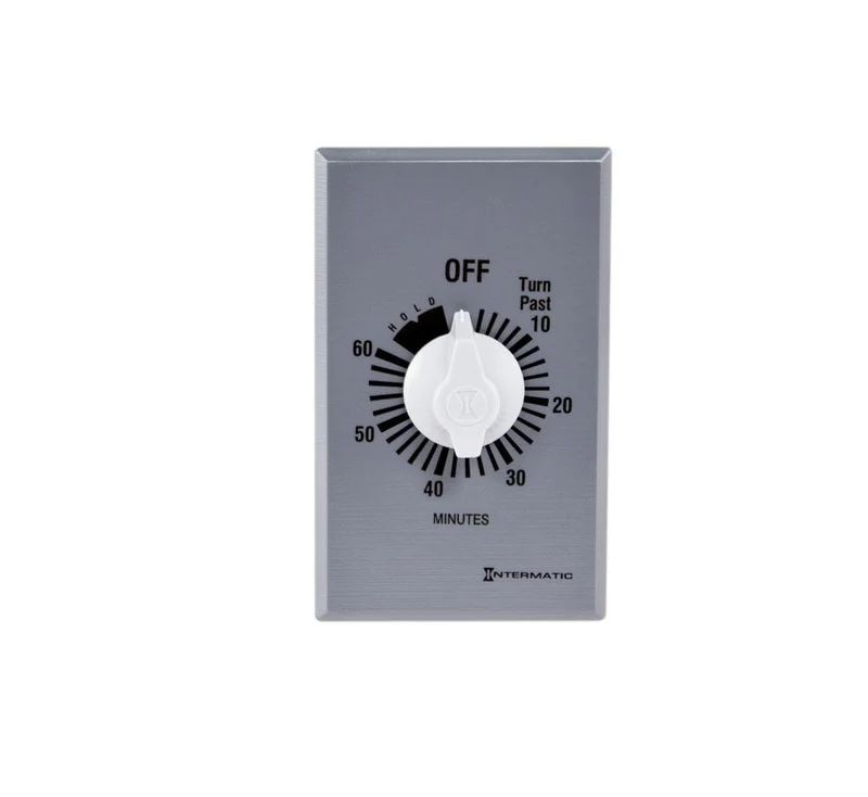 TIMER SPRING WOUND SPST 6-HOUR 125-277V & PLATE ALUMINUM