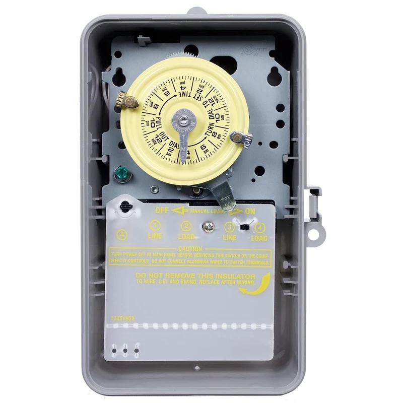 TIMER MECHANICAL 40A SPST 125V 24-HOUR PLASTIC 3R GRAY