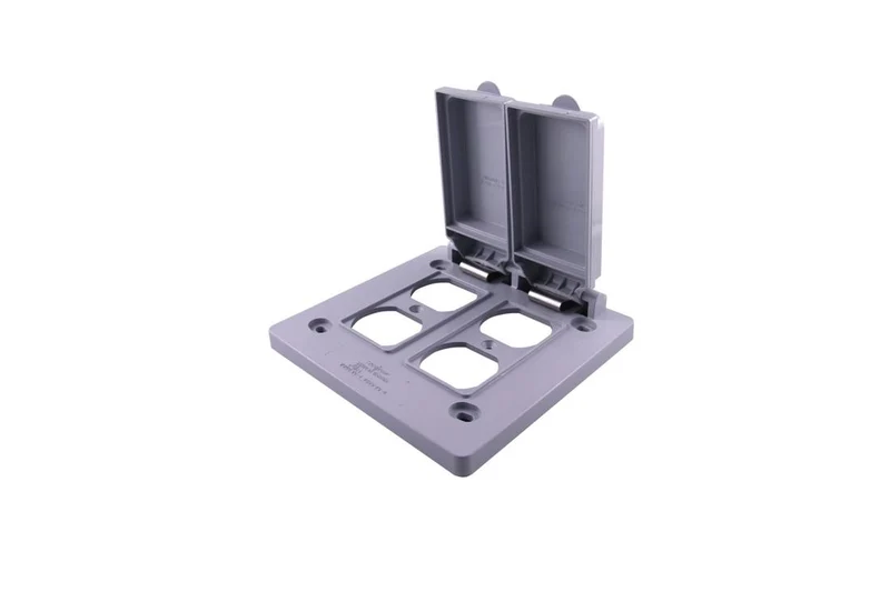 COVER PLATE PVC RIGID 2G WEATERPROOF 2 DUPLEX RECEPTACLE