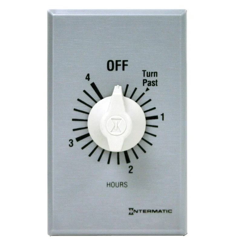 TIMER SPRING WOUND SPST 4-HOUR 125-277V & PLATE ALUMINUM