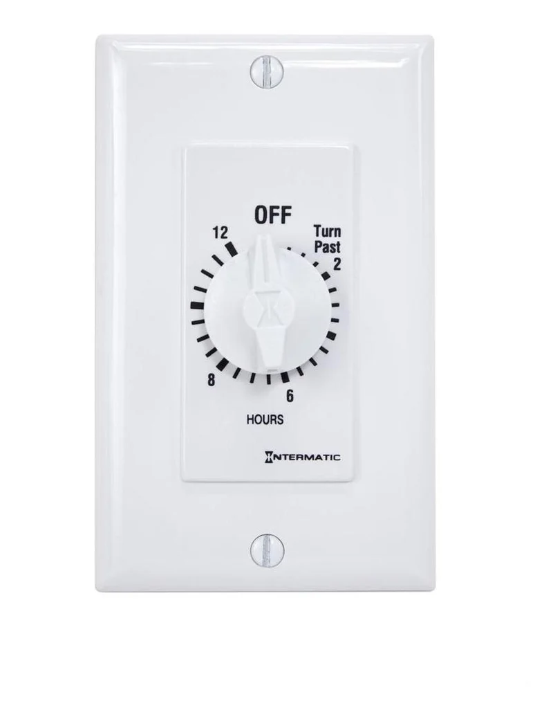 TIMER DECORATOR SPRING WOUND SPST 12-HOUR 125-277V WHITE