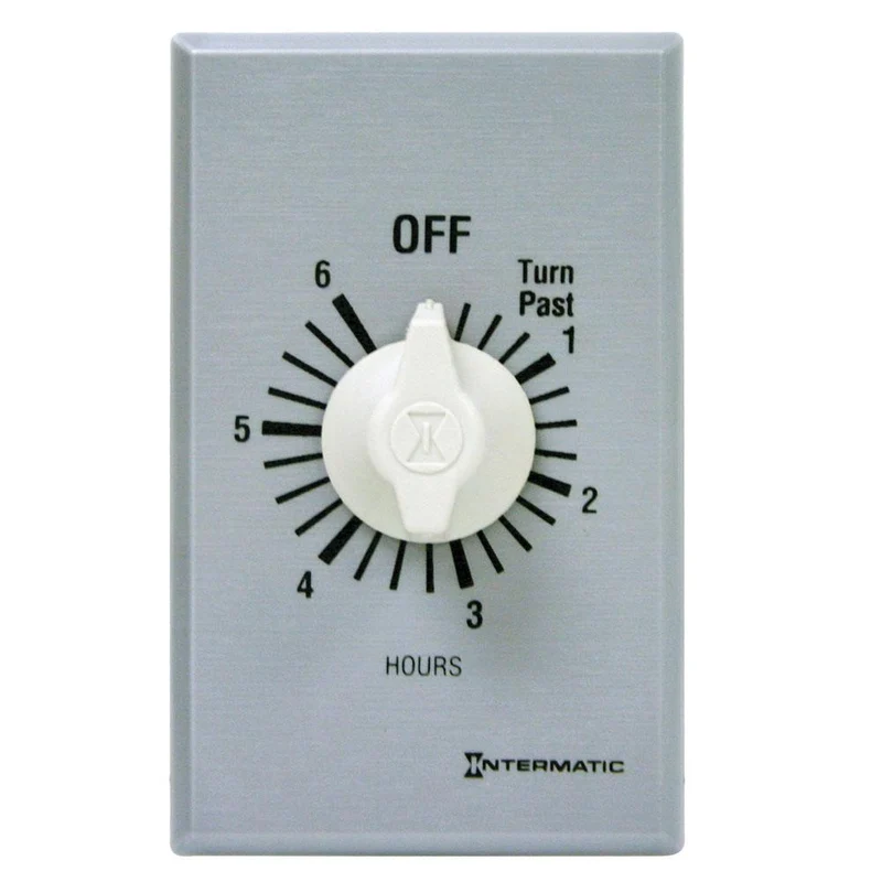 TIMER SPRING WOUND SPST 6-HOUR 125-277V & PLATE ALUMINUM