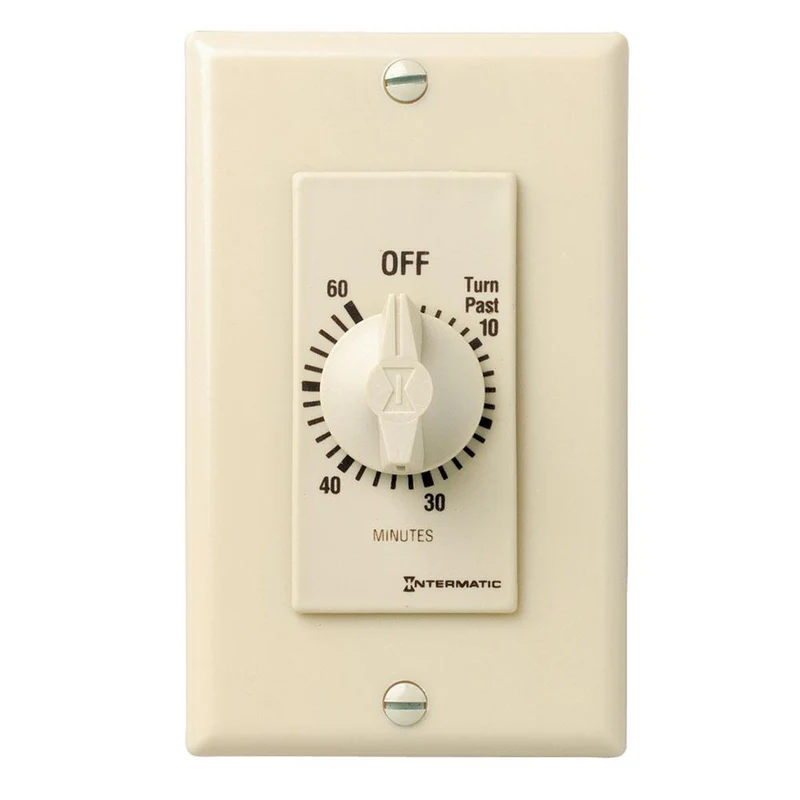 TIMER DECORATORSPRING WOUND SPST 60-MINUTE 125-277V IVORY