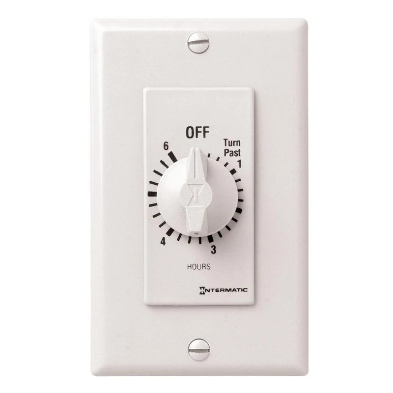 TIMER DECORATOR SPRING WOUND SPST 6-HOUR 125-277V WHITE
