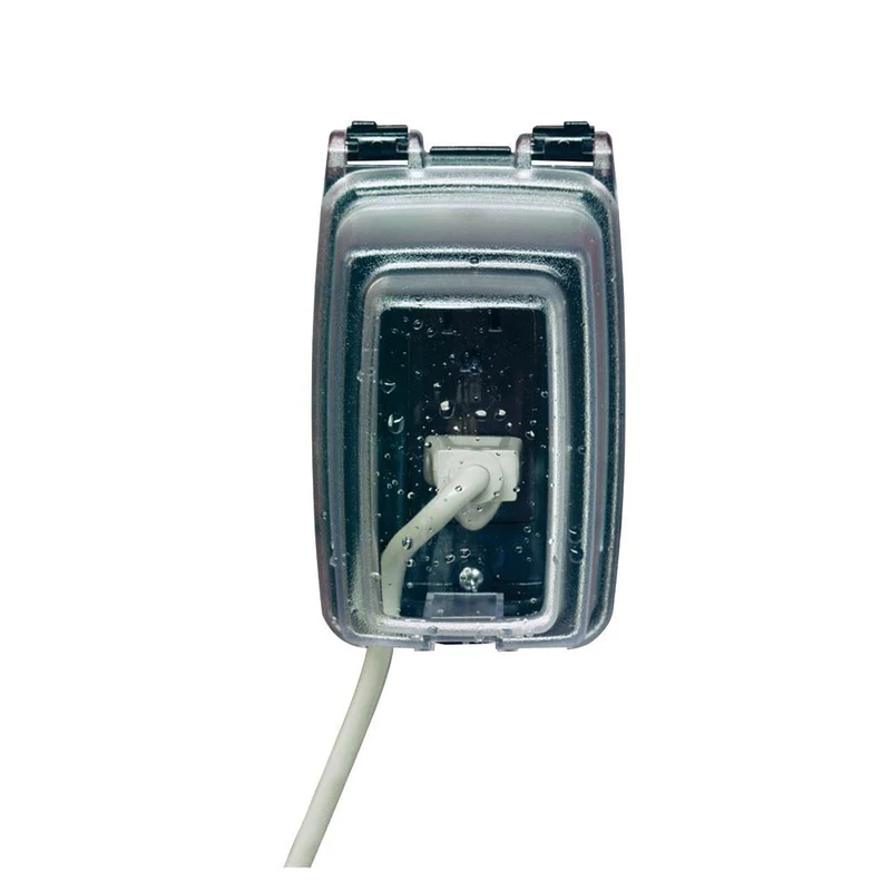 COVER 1G VERTICAL 3-1/8" DEEP 1-DUPLEX/GFCI 3R CLEAR
