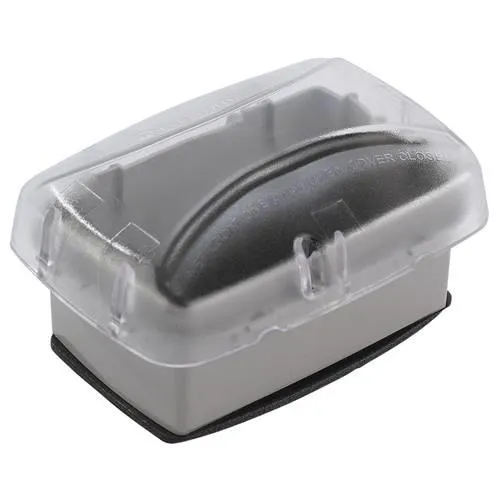 COVER 1G VERT/HORIZ 2-3/4" DEEP 1-DUPLEX/GFCI 3R CLEAR