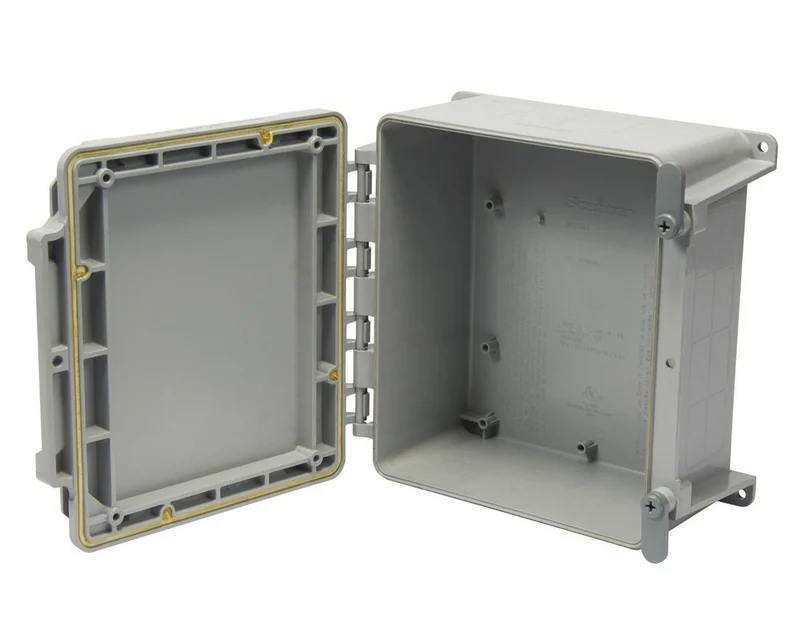 JUNCTION BOX PVC RIGID 8X8X4" WITH HINGED COVER