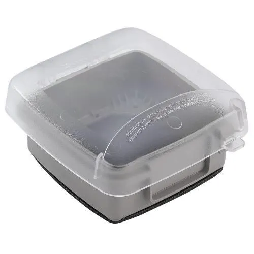 COVER WEATHERPROOF 2G VERTICAL 2.75" CLEAR