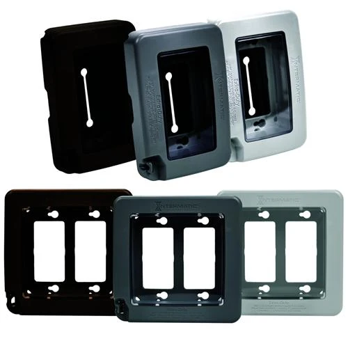 COVER WEATHERPROOF 2G VERTICAL 2-1/8" GRAY