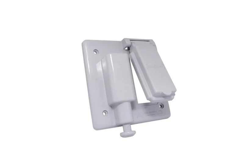 COVER PLATE PVC RIGID 2G WEATERPROOF 1 SWITCH 1 GFI