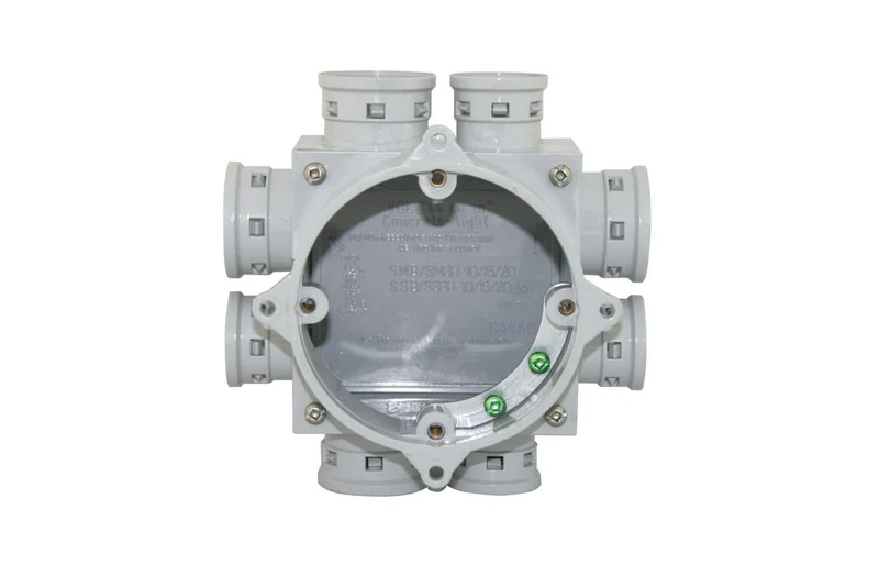 SLAB BOX 4X3/4IN, 4X1IN WITH CONNECTORS PVC FLEX