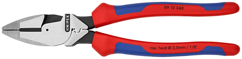 9 1/2" High Leverage Lineman's Pliers New England with Fish Tape Puller & Crimper