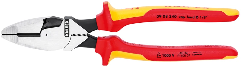 9 1/2" High Leverage Lineman's Pliers New England Head-1000V Insulated