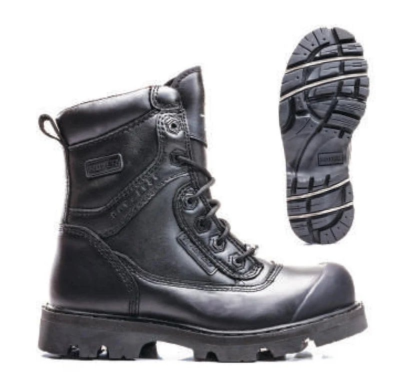 BOOTS 8" SIZE 9 LEATHER NO METAL BLACK