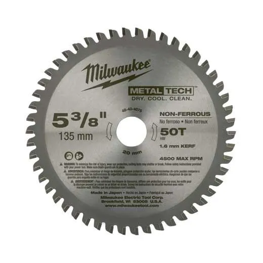 BLADE CIRCULAR SAW 5-3/8" DIAMETER 50-TPI 20MM ARBOR