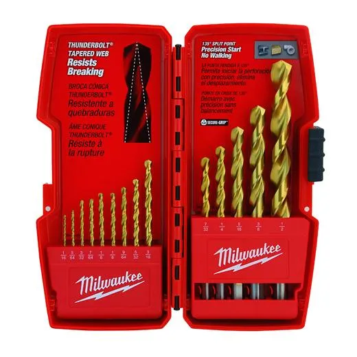 BIT TITANIUM COATED DRILL SET OF 14-PCS FROM 1/16 TO 1/2"