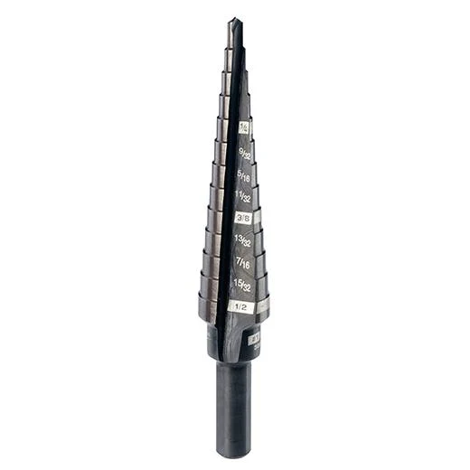 BIT STEP DRILL #1 1/8 TO 1/2" SIZE 1/4" SHANK