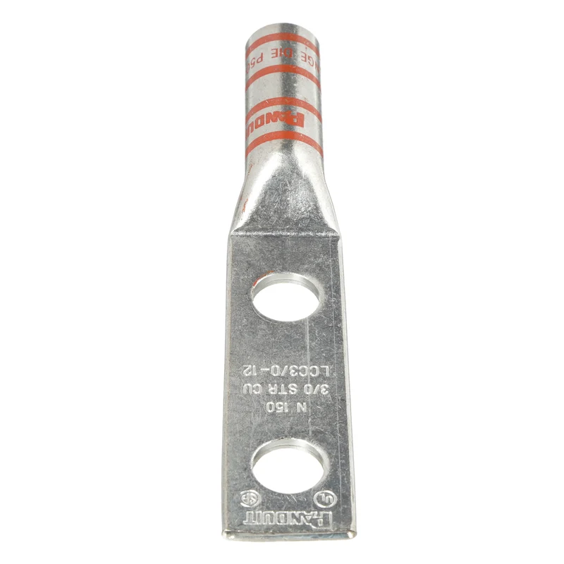 Pan-Lug™ Comp. Lug, 3/0, Tin Plt Copper, Two 0.5" Stud, PK10 LCC3/0-12-X