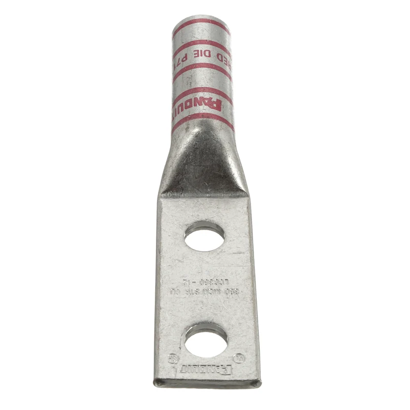 Pan-Lug™ Comp. Lug, 350, Tin Plt Copper, Strt, Two 1/2" Stud, PK10 LCC350-12-X