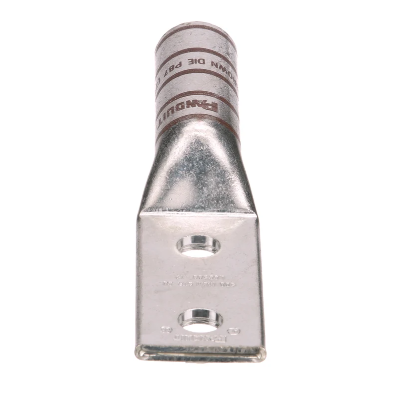 Pan-Lug™ Comp. Lug, 500, Tin Plt Copper, Strt, Two 1/2" Stud, PK6 LCC500-12-6