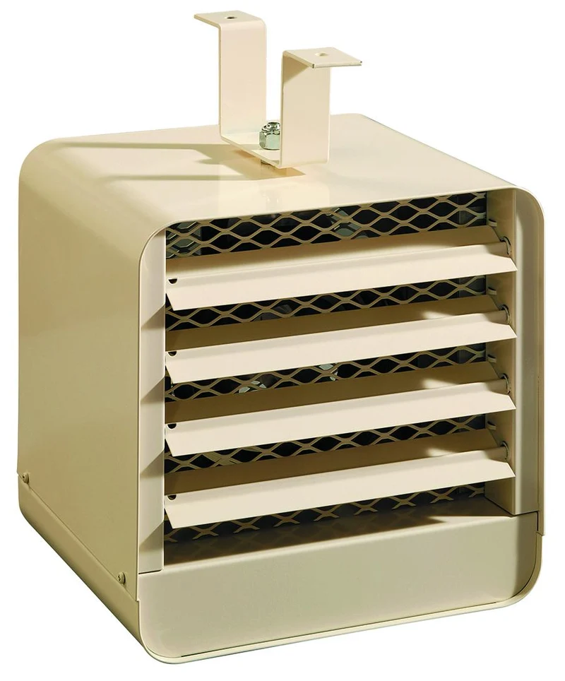 Economical unit heater 5000/3750W 240/208V almond, open coil elements, stat 1P