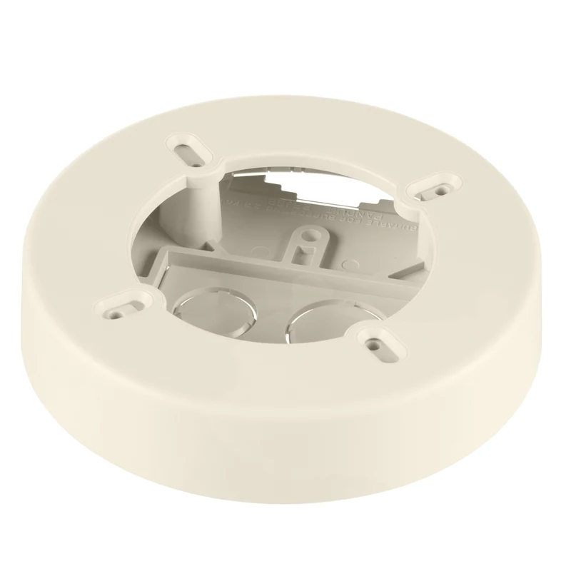 Surface Raceway, Pwr Rated Junct. Box, S/G 2-pc, Round, Off White RJBX3510IW