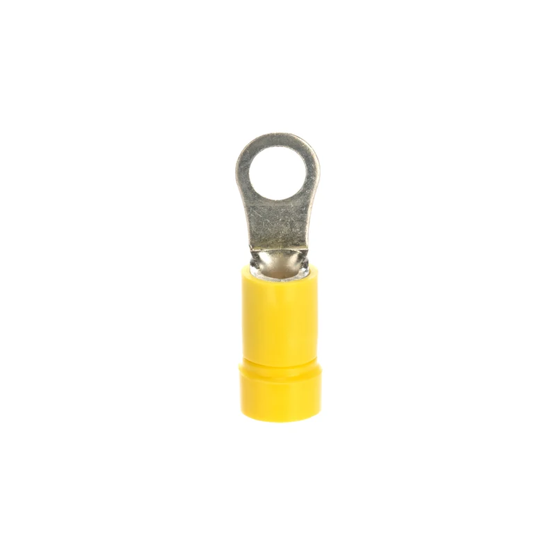 Pan-Term® Ring Terminal, Yellow, Vinyl, 10-12 AWG, #10 Stud, PK500 PV10-10R-D