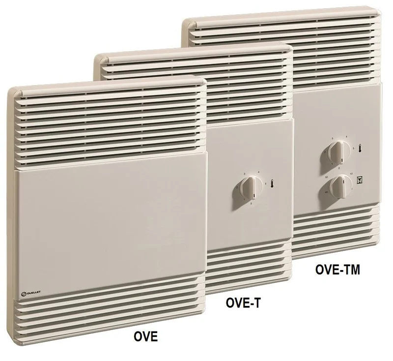 European-style bathroom fan heater 1500/1125W 240/208V white, stat 1P & timer