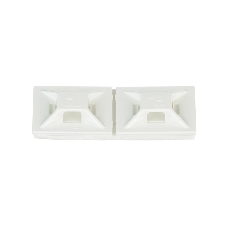 Cable Tie Mount, White, ABS, Rubber Adhesive, 0.75x0.75", PK500 ABMM-A-D