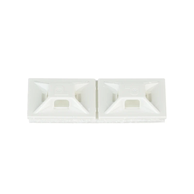 Cable Tie Mount, White, ABS, Rubber Adhesive, 0.75x0.75", PK100 ABMM-A-C