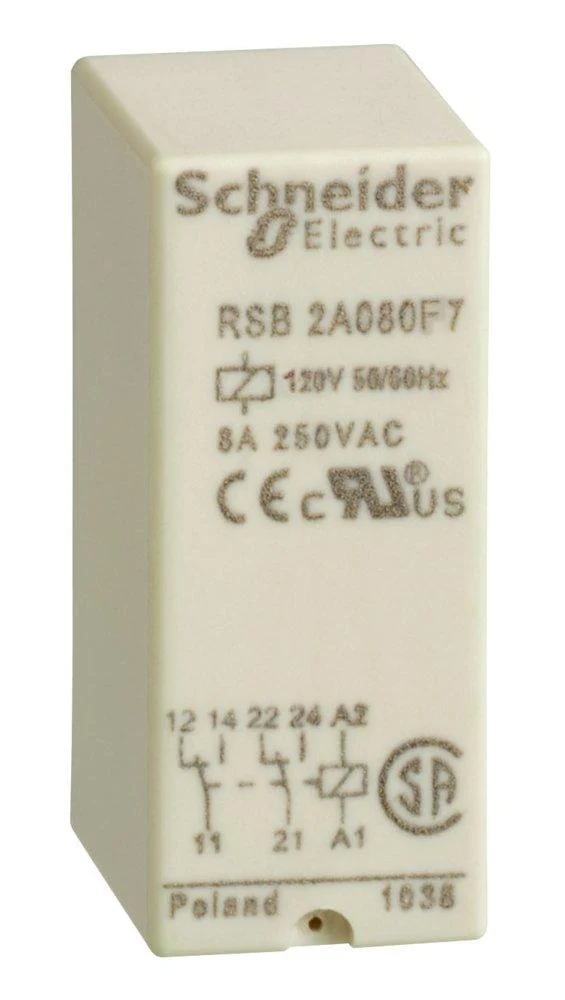 RELAY PLUG-IN 8A 250V 2P 2NO/NC CONTACT 120VAC COIL