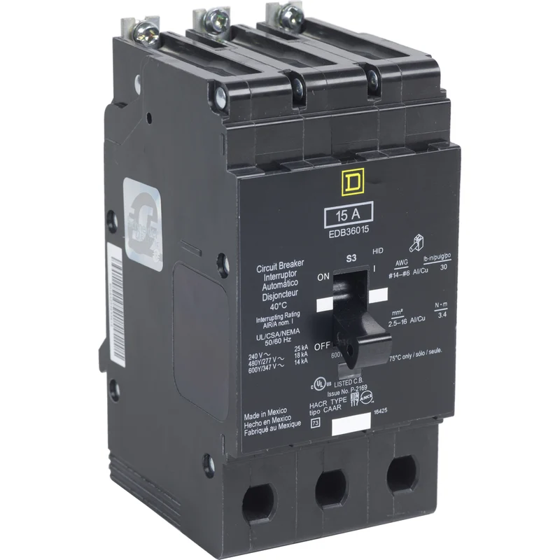 BREAKER MINI 25A 3P 600/347V HID RATED