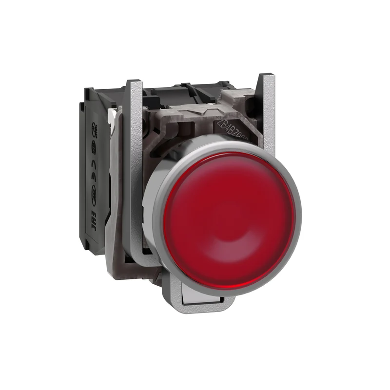 PUSHBUTTON 22MM ILLUMINATED FLUSH SPRING RETURN RED