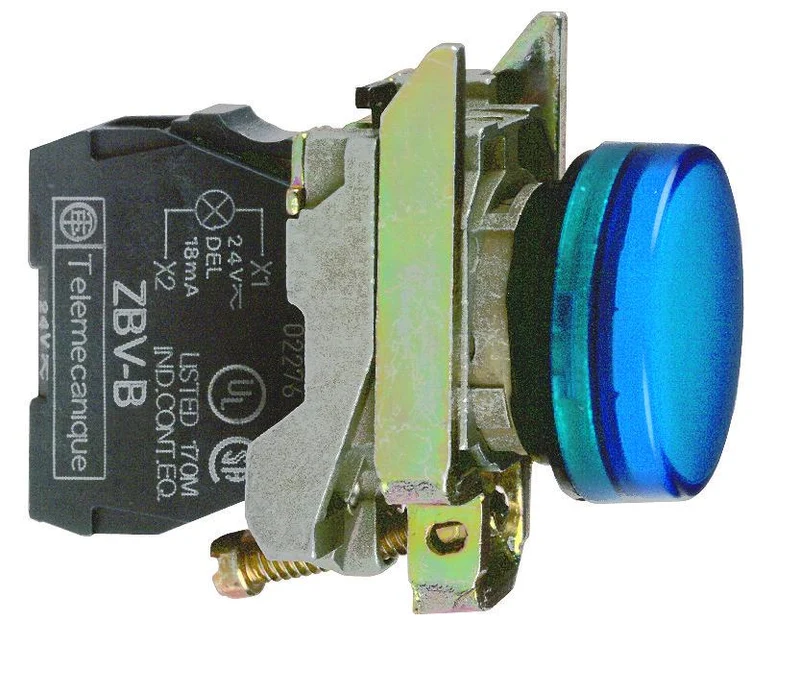 PILOT LIGHT LED 22MM 110-120VAC DIRECT SUPPLY BLUE