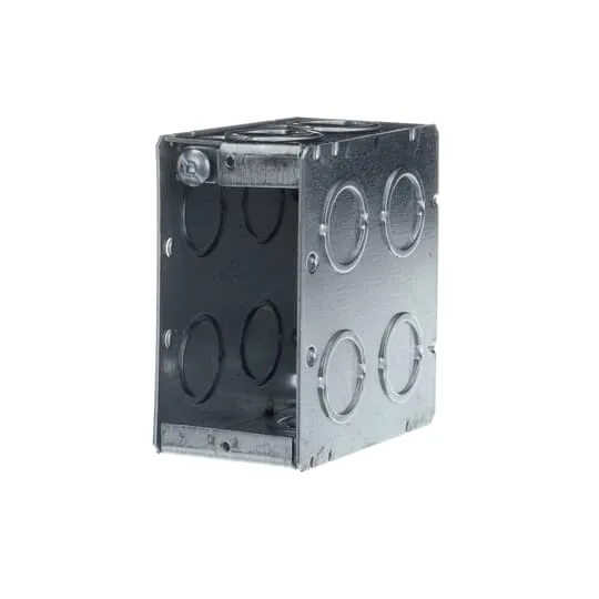 MUD BOX METAL 1G 3-3/4X 2X 3-1/2"D FOR MASONRY WITH KNOCKOUT