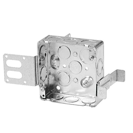 BOX METAL SQUARE 4X 4X 1-1/2"D 1/2 & 3/4" KO STUD BRACKET